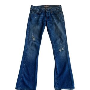 Abercrombie Fitch Women’s  Madison Flare Distressed Embellished Blue Jeans Sz 4R